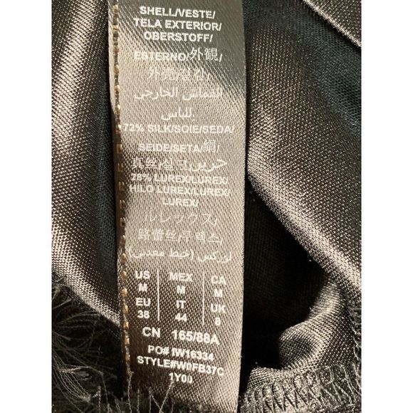 Women’s guess mini skirt medium elastic fringe texture 5602 black - Picture 6 of 6